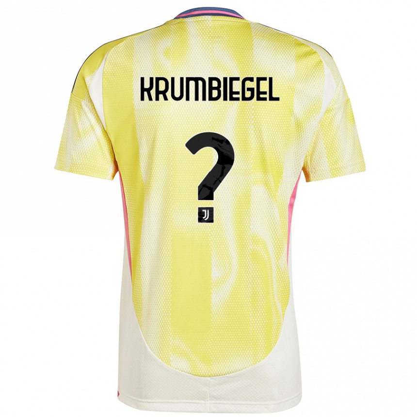 Kinder Fußball Paulina Krumbiegel #0 Solargelb Auswärtstrikot Trikot 2024/25 T-Shirt Luxemburg