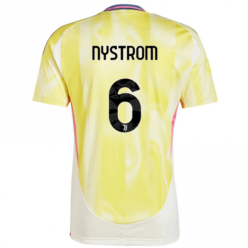 Kinder Fußball Paulina Nyström #6 Solargelb Auswärtstrikot Trikot 2024/25 T-Shirt Luxemburg