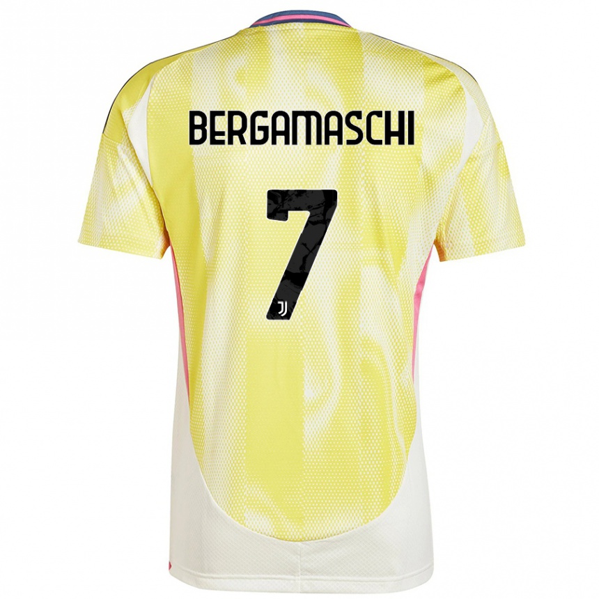 Kinder Fußball Valentina Bergamaschi #7 Solargelb Auswärtstrikot Trikot 2024/25 T-Shirt Luxemburg