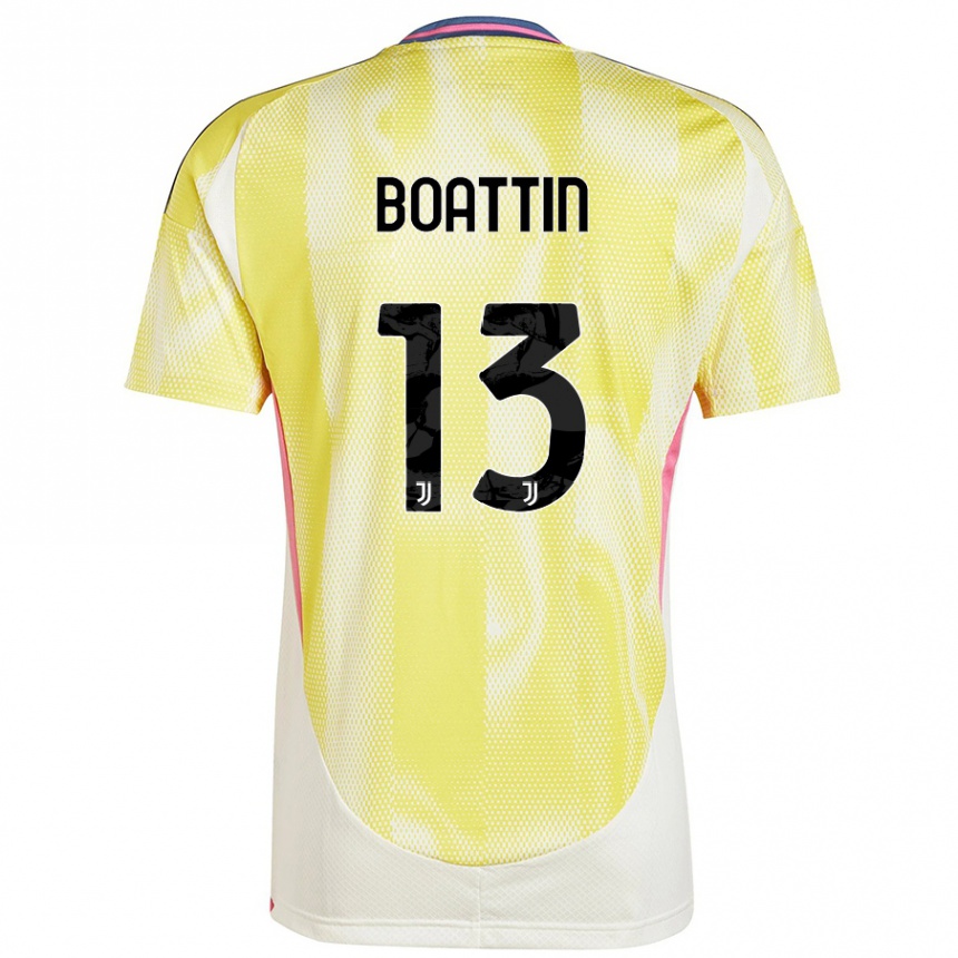 Kinder Fußball Lisa Boattin #13 Solargelb Auswärtstrikot Trikot 2024/25 T-Shirt Luxemburg