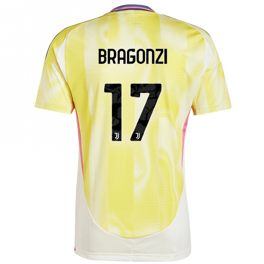 Kinder Fußball Asia Bragonzi #17 Solargelb Auswärtstrikot Trikot 2024/25 T-Shirt Luxemburg