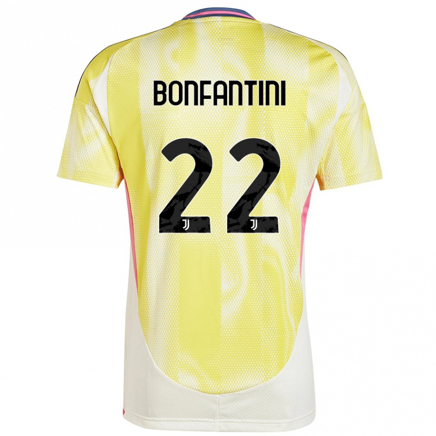 Kinder Fußball Agnese Bonfantini #22 Solargelb Auswärtstrikot Trikot 2024/25 T-Shirt Luxemburg