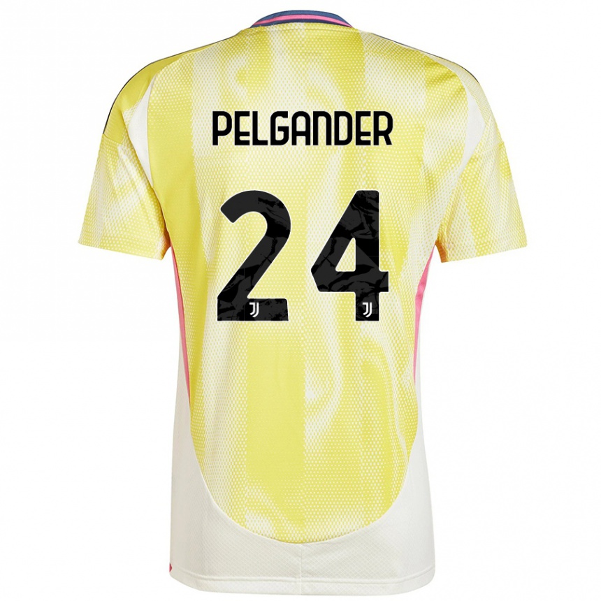 Kinder Fußball Elsa Pelgander #24 Solargelb Auswärtstrikot Trikot 2024/25 T-Shirt Luxemburg