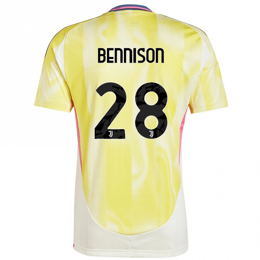 Kinder Fußball Hanna Bennison #28 Solargelb Auswärtstrikot Trikot 2024/25 T-Shirt Luxemburg