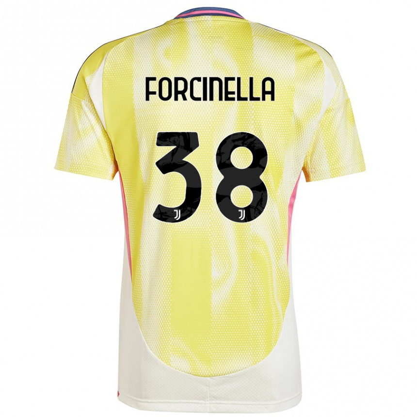 Kinder Fußball Camilla Forcinella #38 Solargelb Auswärtstrikot Trikot 2024/25 T-Shirt Luxemburg