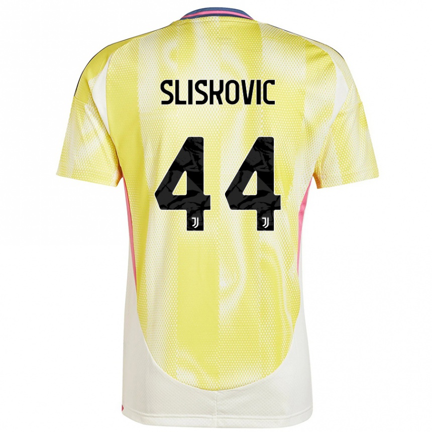 Kinder Fußball Gloria Slišković #44 Solargelb Auswärtstrikot Trikot 2024/25 T-Shirt Luxemburg