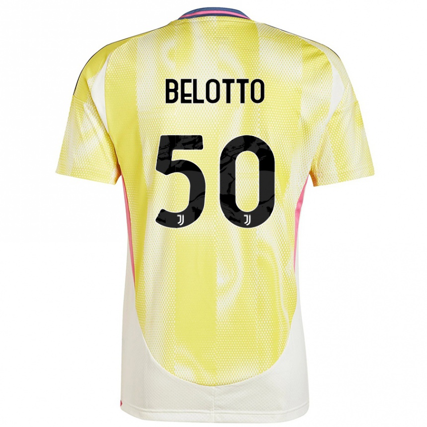 Kinder Fußball Soledad Belotto #50 Solargelb Auswärtstrikot Trikot 2024/25 T-Shirt Luxemburg