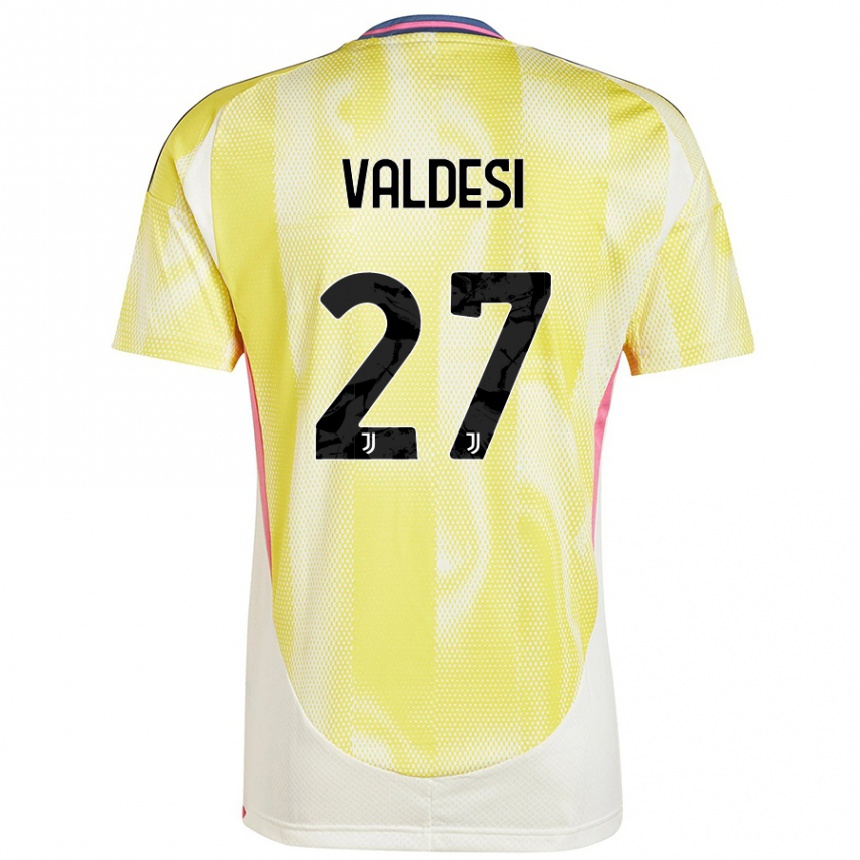 Kinder Fußball Andrea Valdesi #27 Solargelb Auswärtstrikot Trikot 2024/25 T-Shirt Luxemburg