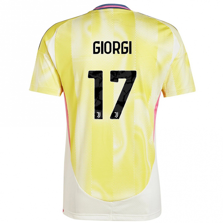 Kinder Fußball Lorenzo Giorgi #17 Solargelb Auswärtstrikot Trikot 2024/25 T-Shirt Luxemburg