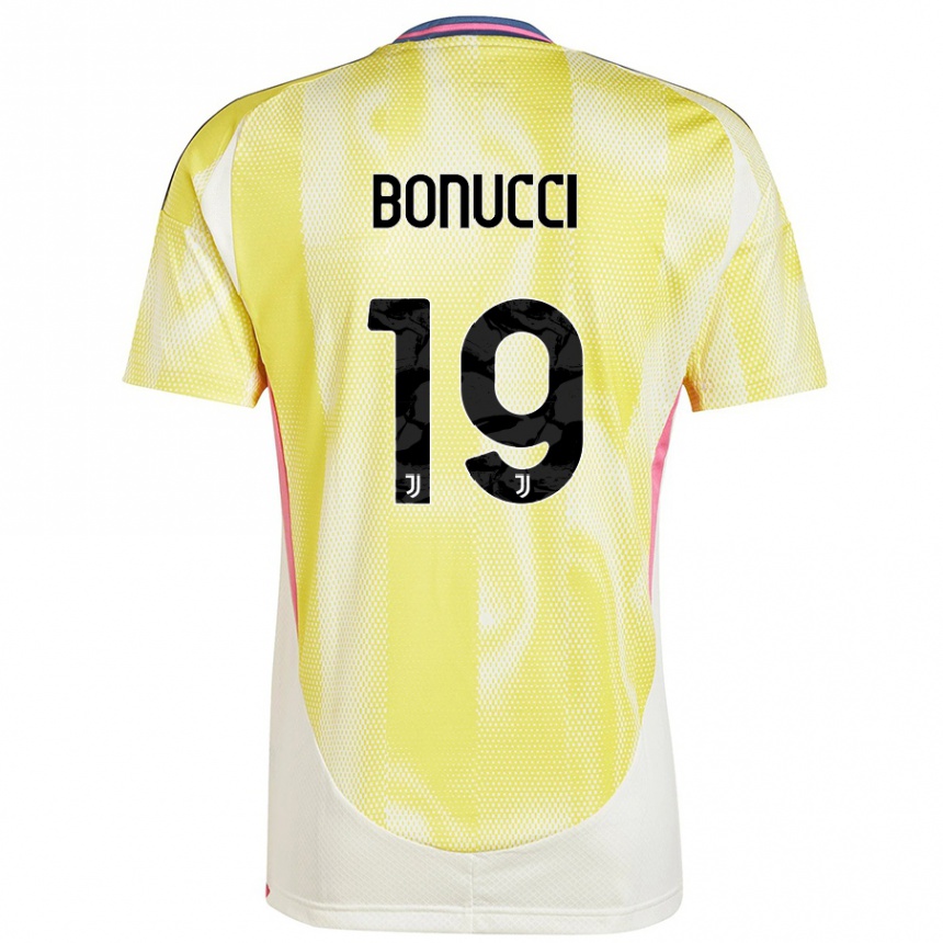 Kinder Fußball Leonardo Bonucci #19 Solargelb Auswärtstrikot Trikot 2024/25 T-Shirt Luxemburg