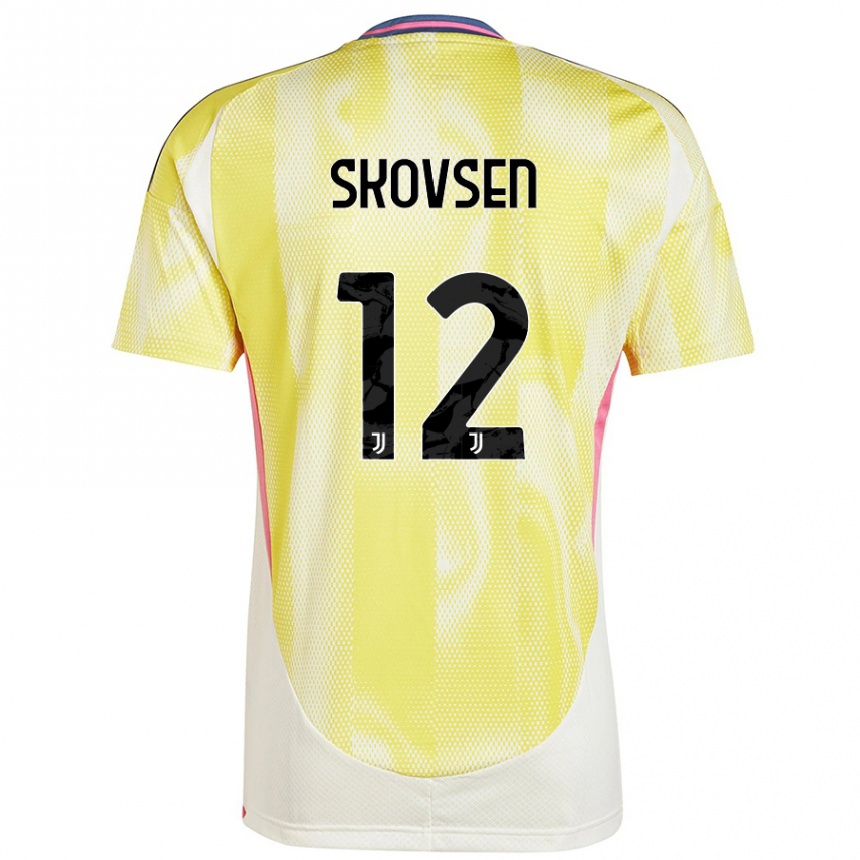 Kinder Fußball Matilde Lundorf Skovsen #12 Solargelb Auswärtstrikot Trikot 2024/25 T-Shirt Luxemburg