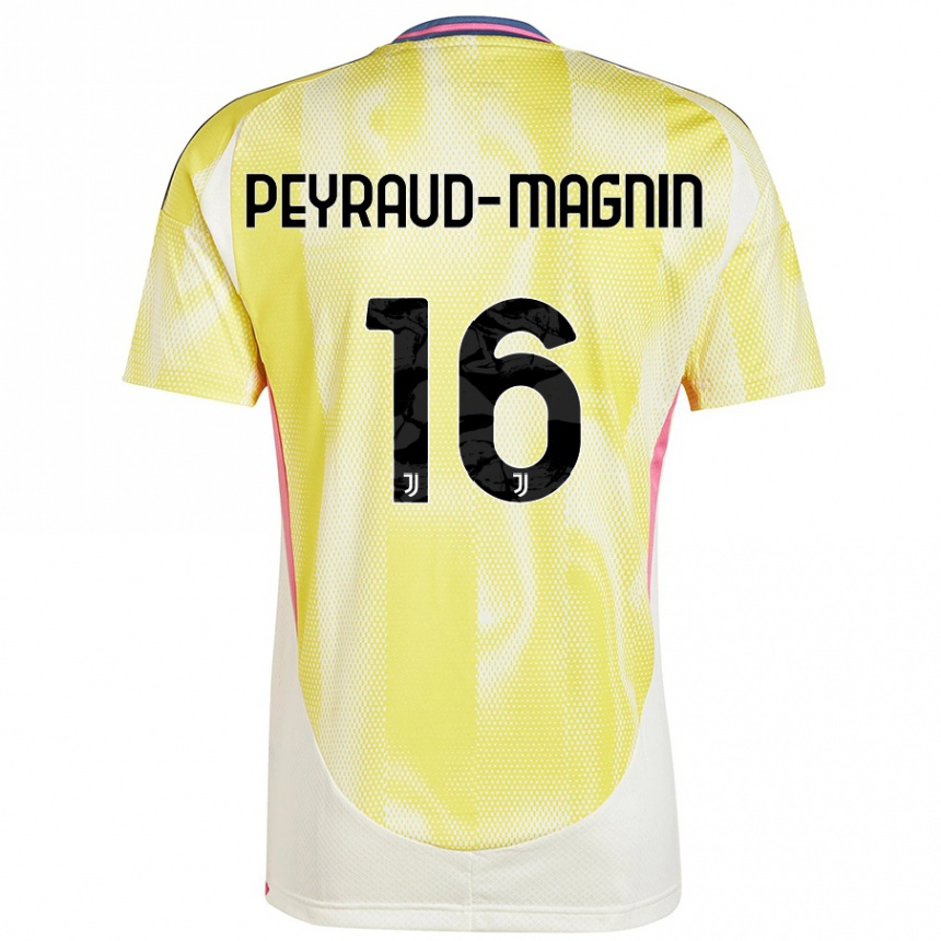 Kinder Fußball Pauline Peyraud-Magnin #16 Solargelb Auswärtstrikot Trikot 2024/25 T-Shirt Luxemburg