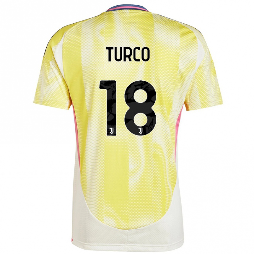 Kinder Fußball Nicolo Turco #18 Solargelb Auswärtstrikot Trikot 2024/25 T-Shirt Luxemburg