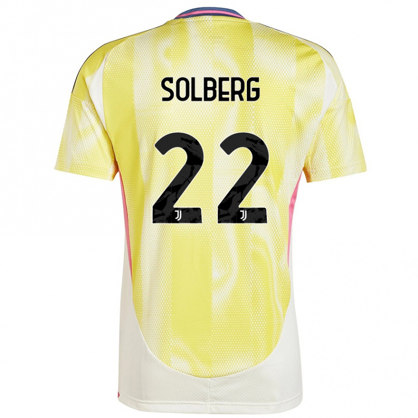 Kinder Fußball Elias Solberg #22 Solargelb Auswärtstrikot Trikot 2024/25 T-Shirt Luxemburg