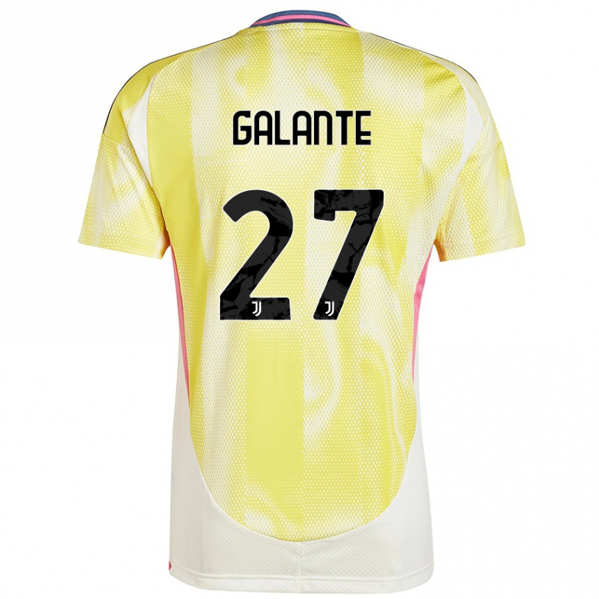 Kinder Fußball Tommaso Galante #27 Solargelb Auswärtstrikot Trikot 2024/25 T-Shirt Luxemburg