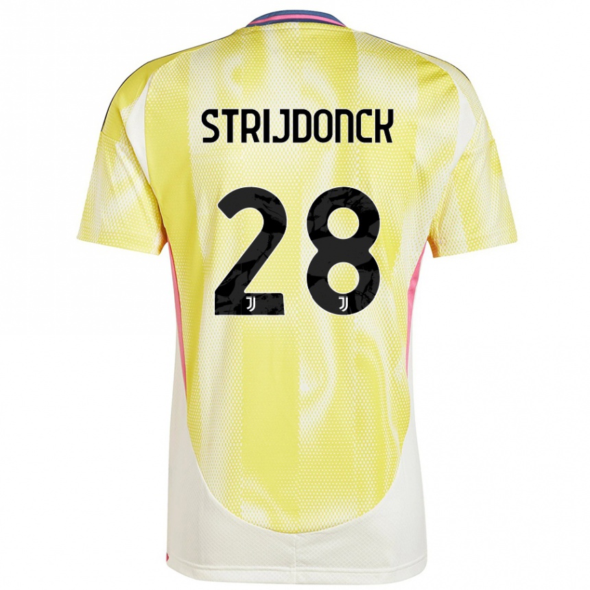 Kinder Fußball Bayron Strijdonck #28 Solargelb Auswärtstrikot Trikot 2024/25 T-Shirt Luxemburg