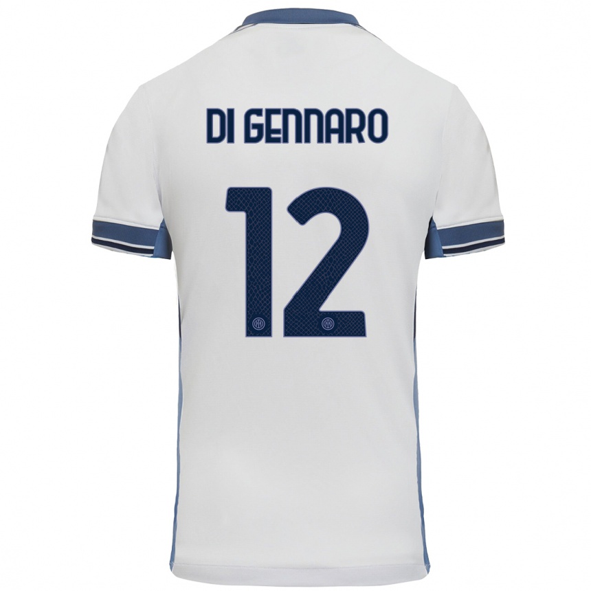 Kinder Fußball Raffaele Di Gennaro #12 Weißgrau Auswärtstrikot Trikot 2024/25 T-Shirt Luxemburg