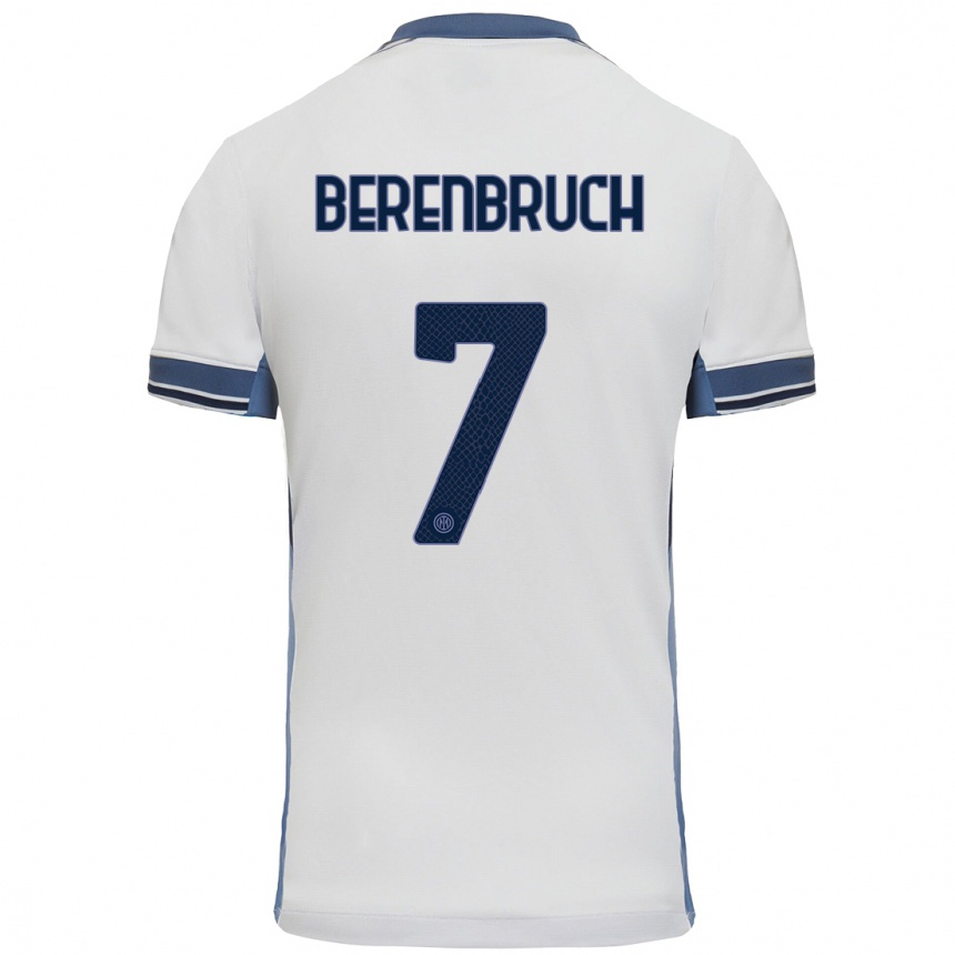 Kinder Fußball Thomas Berenbruch #7 Weißgrau Auswärtstrikot Trikot 2024/25 T-Shirt Luxemburg