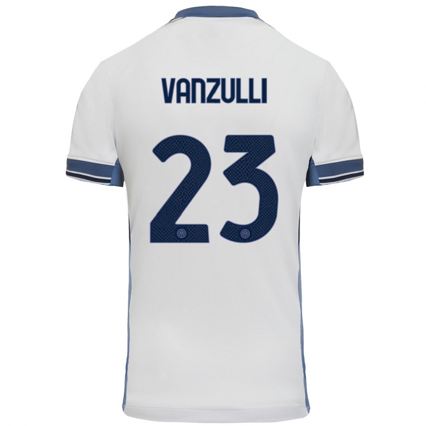 Kinder Fußball Marco Vanzulli #23 Weißgrau Auswärtstrikot Trikot 2024/25 T-Shirt Luxemburg