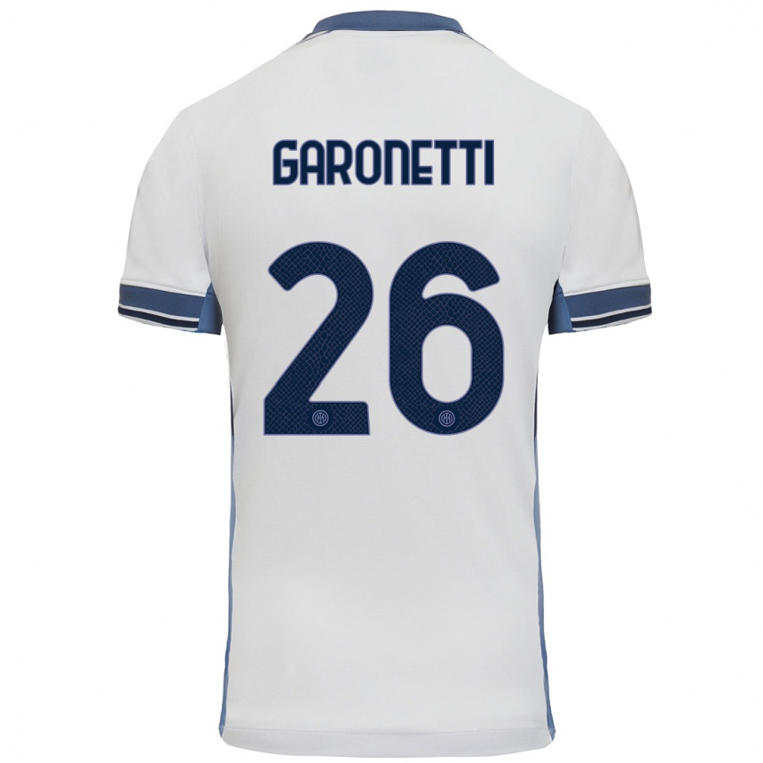 Kinder Fußball Gabriele Garonetti #26 Weißgrau Auswärtstrikot Trikot 2024/25 T-Shirt Luxemburg