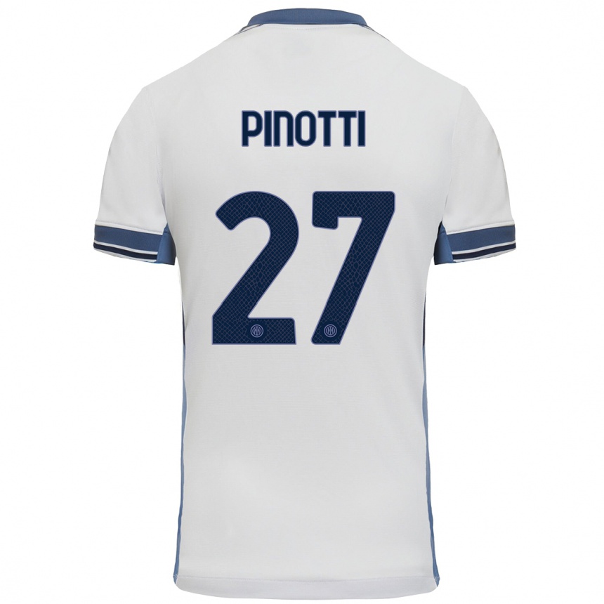 Kinder Fußball Manuel Pinotti #27 Weißgrau Auswärtstrikot Trikot 2024/25 T-Shirt Luxemburg