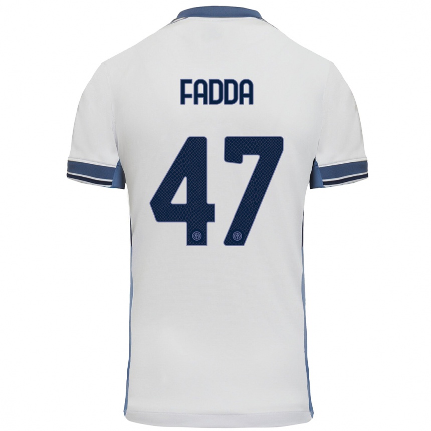 Kinder Fußball Paola Fadda #47 Weißgrau Auswärtstrikot Trikot 2024/25 T-Shirt Luxemburg