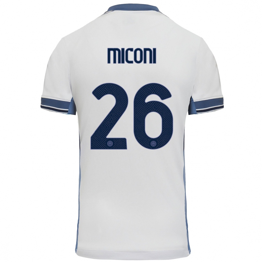 Kinder Fußball Riccardo Miconi #26 Weißgrau Auswärtstrikot Trikot 2024/25 T-Shirt Luxemburg