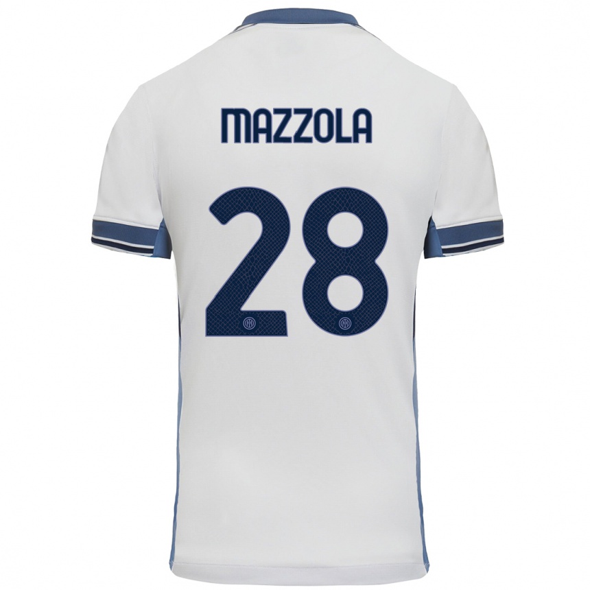 Kinder Fußball Giuseppe Mazzola #28 Weißgrau Auswärtstrikot Trikot 2024/25 T-Shirt Luxemburg