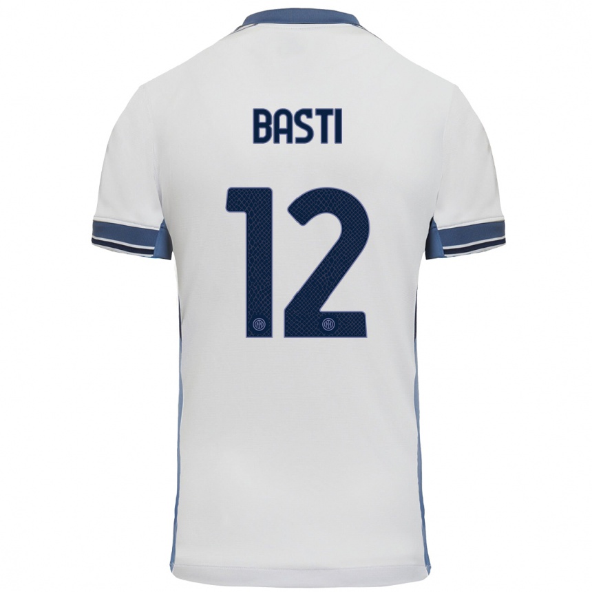 Kinder Fußball Matteo Basti #12 Weißgrau Auswärtstrikot Trikot 2024/25 T-Shirt Luxemburg