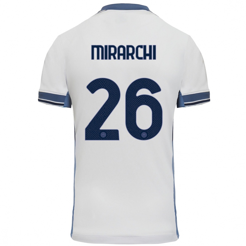 Kinder Fußball Mattia Mirarchi #26 Weißgrau Auswärtstrikot Trikot 2024/25 T-Shirt Luxemburg