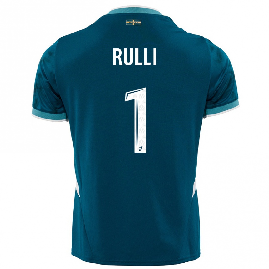 Kinder Fußball Gerónimo Rulli #1 Türkisblau Auswärtstrikot Trikot 2024/25 T-Shirt Luxemburg