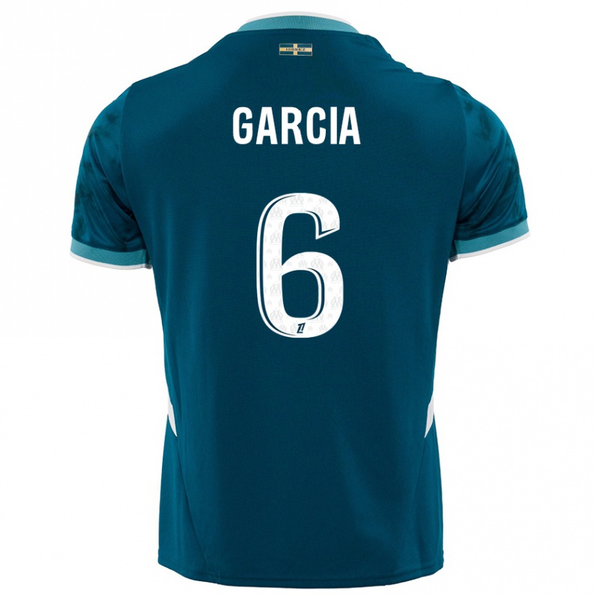 Kinder Fußball Ulisses Garcia #6 Türkisblau Auswärtstrikot Trikot 2024/25 T-Shirt Luxemburg