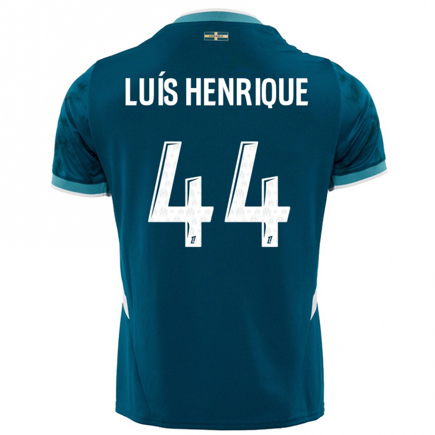 Kinder Fußball Luis Henrique #44 Türkisblau Auswärtstrikot Trikot 2024/25 T-Shirt Luxemburg