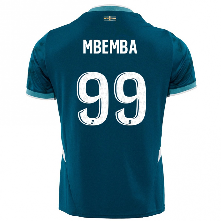 Kinder Fußball Chancel Mbemba #99 Türkisblau Auswärtstrikot Trikot 2024/25 T-Shirt Luxemburg