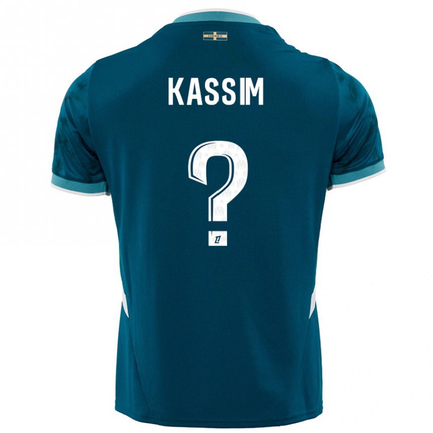 Kinder Fußball Kassim Abdallah #0 Türkisblau Auswärtstrikot Trikot 2024/25 T-Shirt Luxemburg