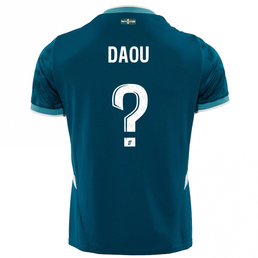 Kinder Fußball Raimane Daou #0 Türkisblau Auswärtstrikot Trikot 2024/25 T-Shirt Luxemburg