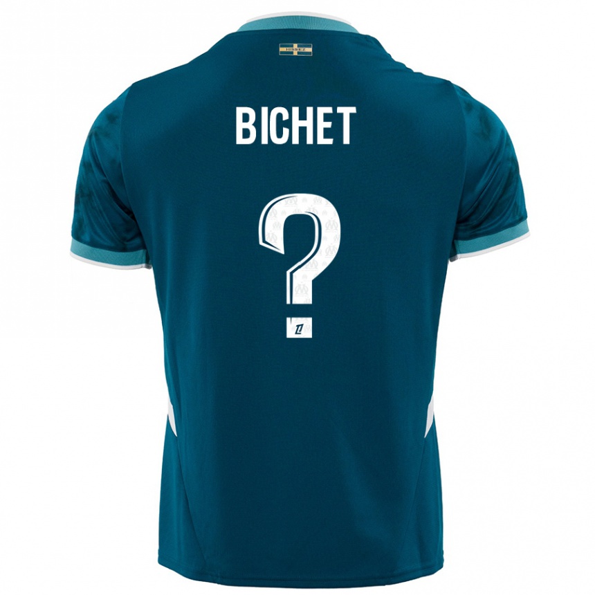 Kinder Fußball Tristan Bichet #0 Türkisblau Auswärtstrikot Trikot 2024/25 T-Shirt Luxemburg