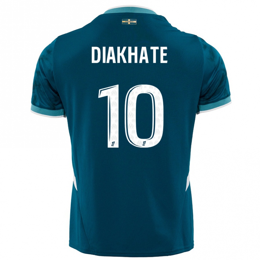 Kinder Fußball Ndeye Awa Diakhaté #10 Türkisblau Auswärtstrikot Trikot 2024/25 T-Shirt Luxemburg