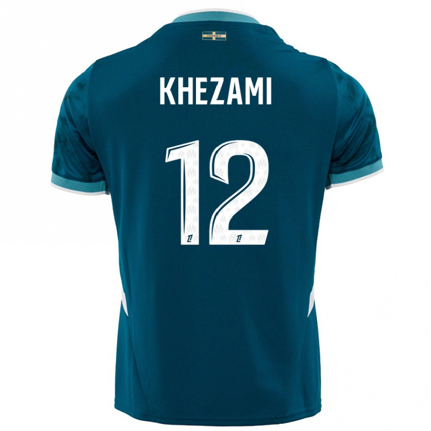 Kinder Fußball Roselène Khezami #12 Türkisblau Auswärtstrikot Trikot 2024/25 T-Shirt Luxemburg