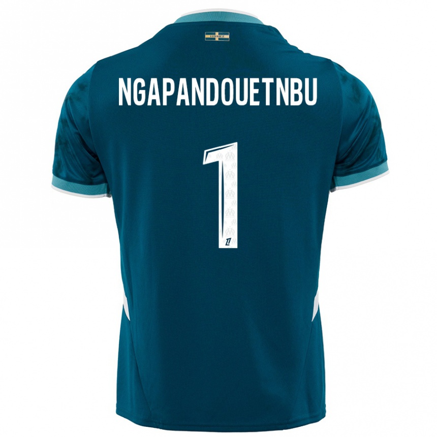 Kinder Fußball Simon Ngapandouetnbu #1 Türkisblau Auswärtstrikot Trikot 2024/25 T-Shirt Luxemburg