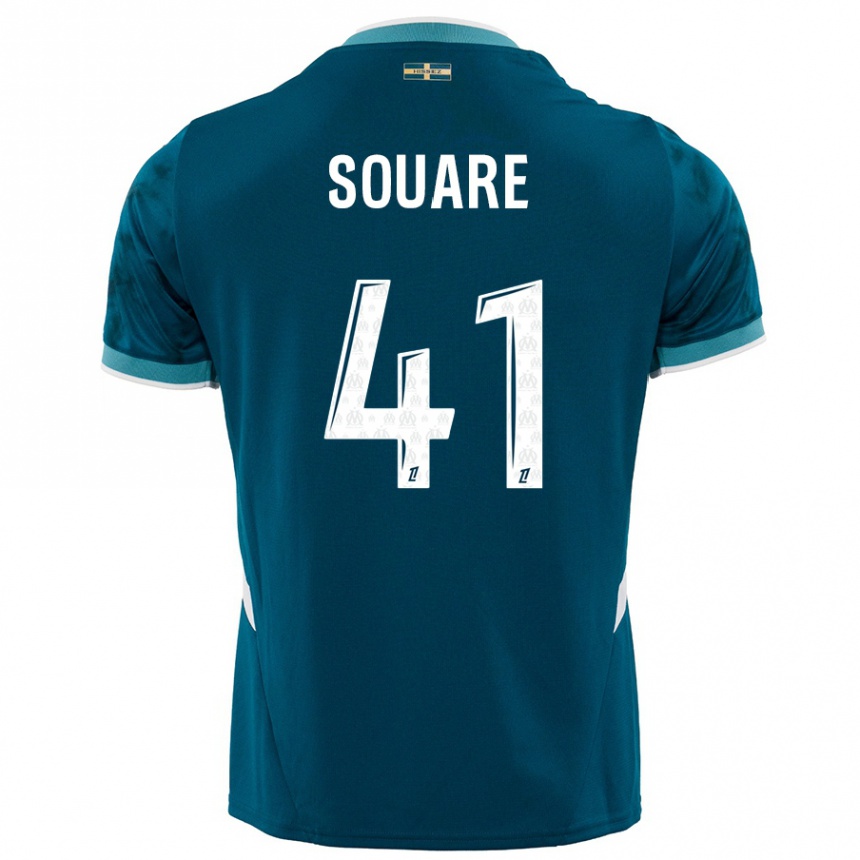 Kinder Fußball Cheick Souare #41 Türkisblau Auswärtstrikot Trikot 2024/25 T-Shirt Luxemburg