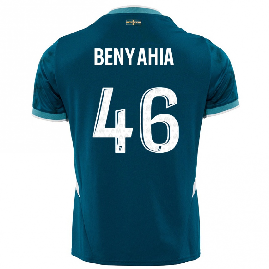 Kinder Fußball Aylan Benyahia-Tani #46 Türkisblau Auswärtstrikot Trikot 2024/25 T-Shirt Luxemburg