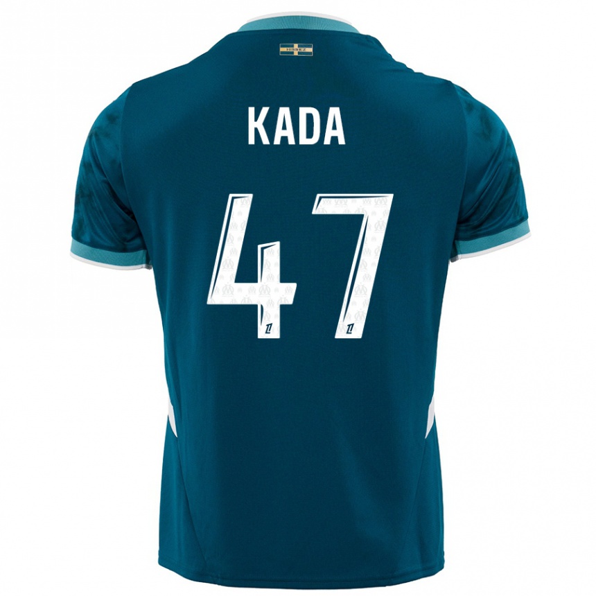 Kinder Fußball Joakim Kada #47 Türkisblau Auswärtstrikot Trikot 2024/25 T-Shirt Luxemburg