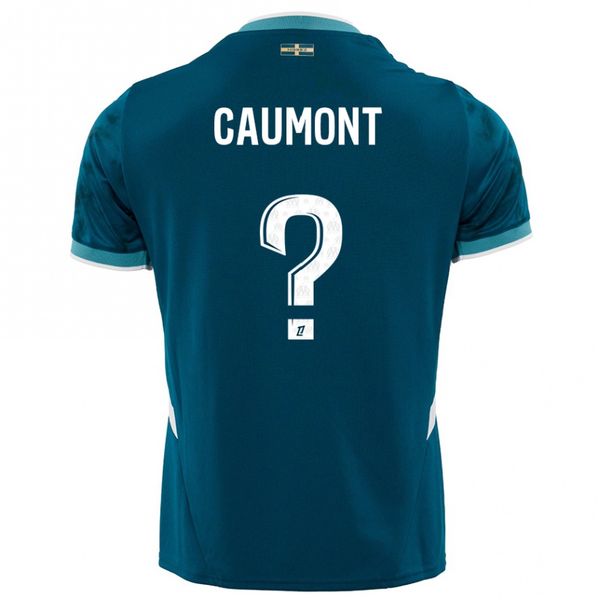 Kinder Fußball Enzo Caumont #0 Türkisblau Auswärtstrikot Trikot 2024/25 T-Shirt Luxemburg