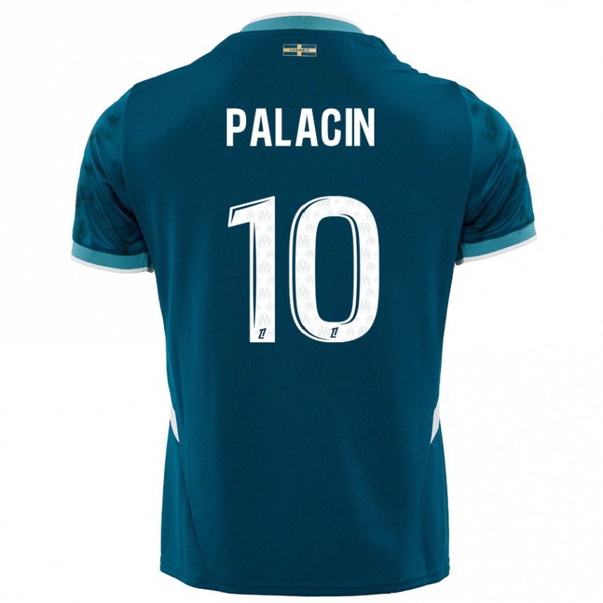 Kinder Fußball Sara Palacin #10 Türkisblau Auswärtstrikot Trikot 2024/25 T-Shirt Luxemburg