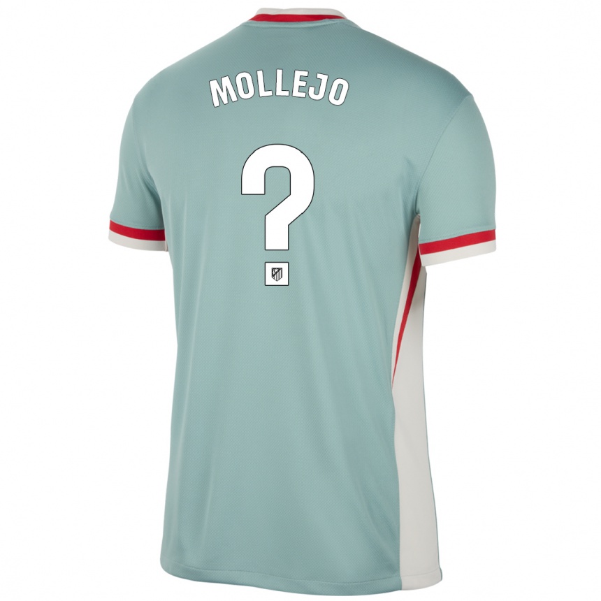 Kinder Fußball Victor Mollejo #0 Hellbeige Blau Auswärtstrikot Trikot 2024/25 T-Shirt Luxemburg