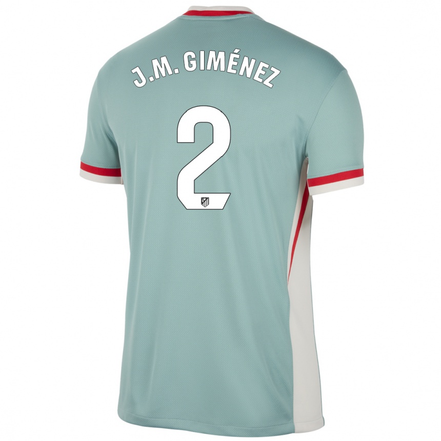 Kinder Fußball Jose Maria Gimenez #2 Hellbeige Blau Auswärtstrikot Trikot 2024/25 T-Shirt Luxemburg