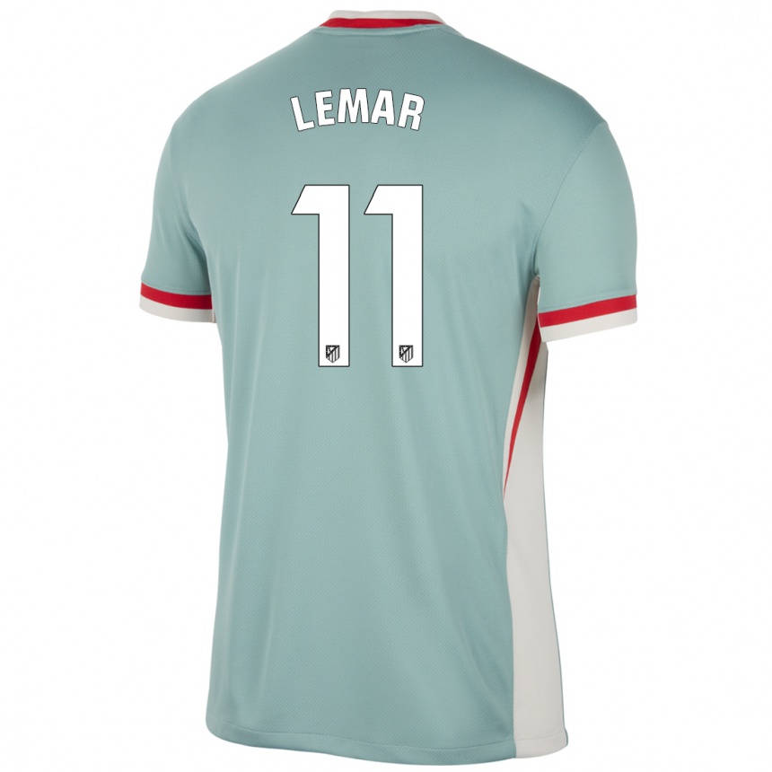 Kinder Fußball Thomas Lemar #11 Hellbeige Blau Auswärtstrikot Trikot 2024/25 T-Shirt Luxemburg