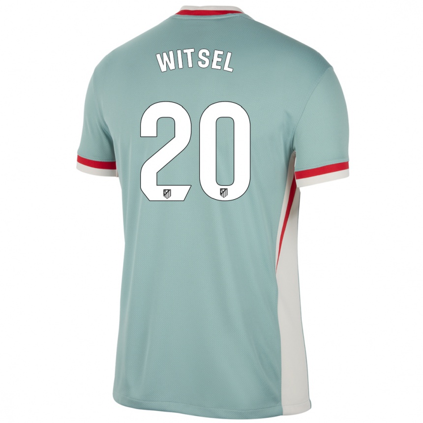 Kinder Fußball Axel Witsel #20 Hellbeige Blau Auswärtstrikot Trikot 2024/25 T-Shirt Luxemburg