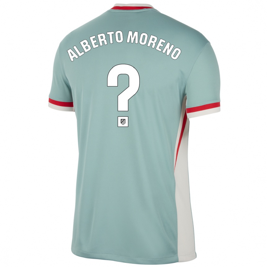 Kinder Fußball Alberto Moreno #0 Hellbeige Blau Auswärtstrikot Trikot 2024/25 T-Shirt Luxemburg